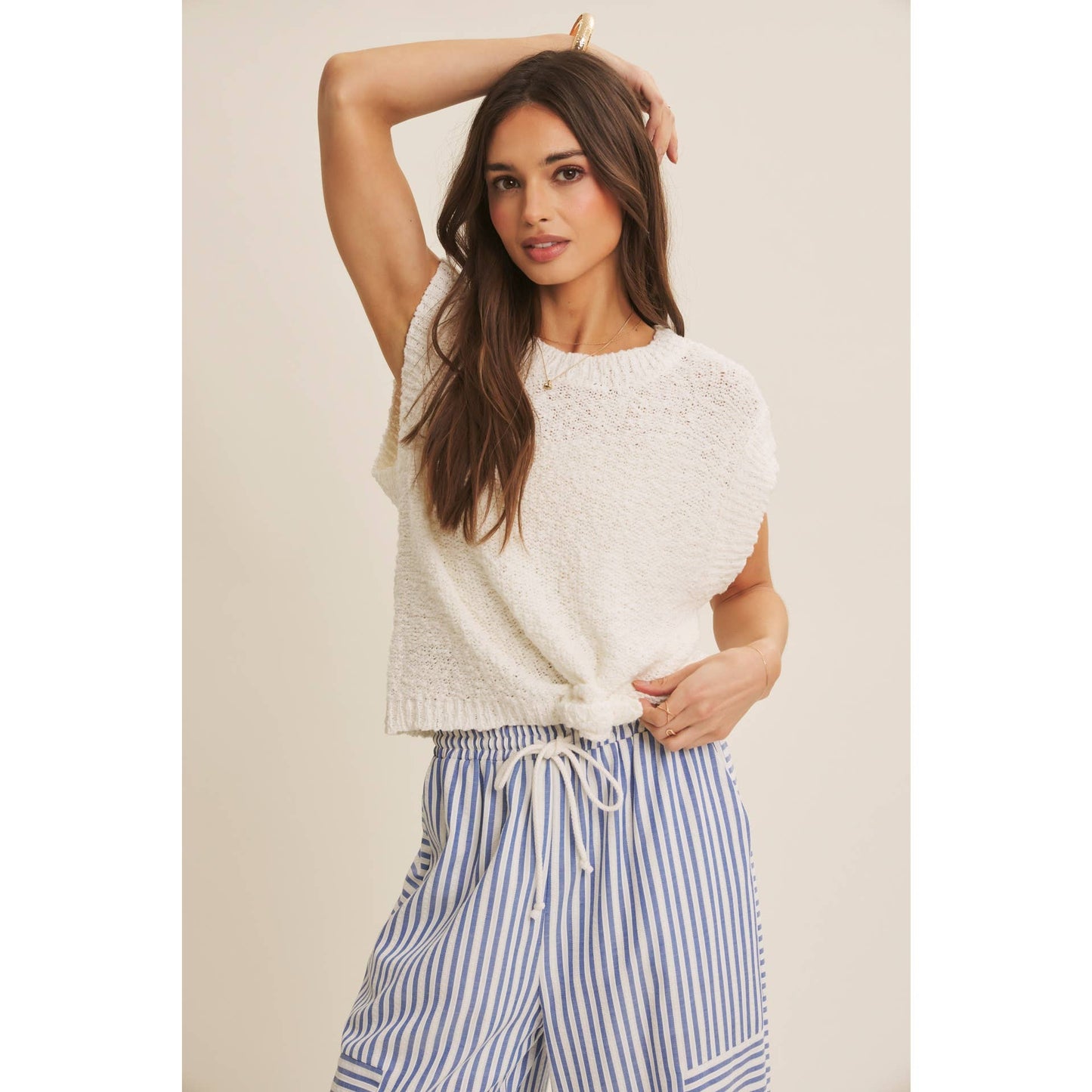 Striped wide leg pants