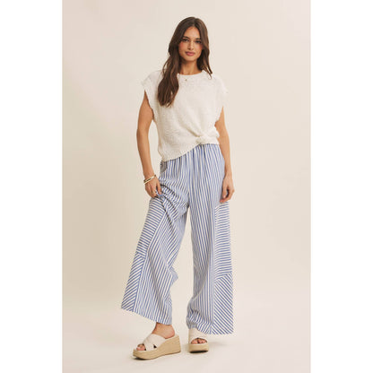 Striped wide leg pants
