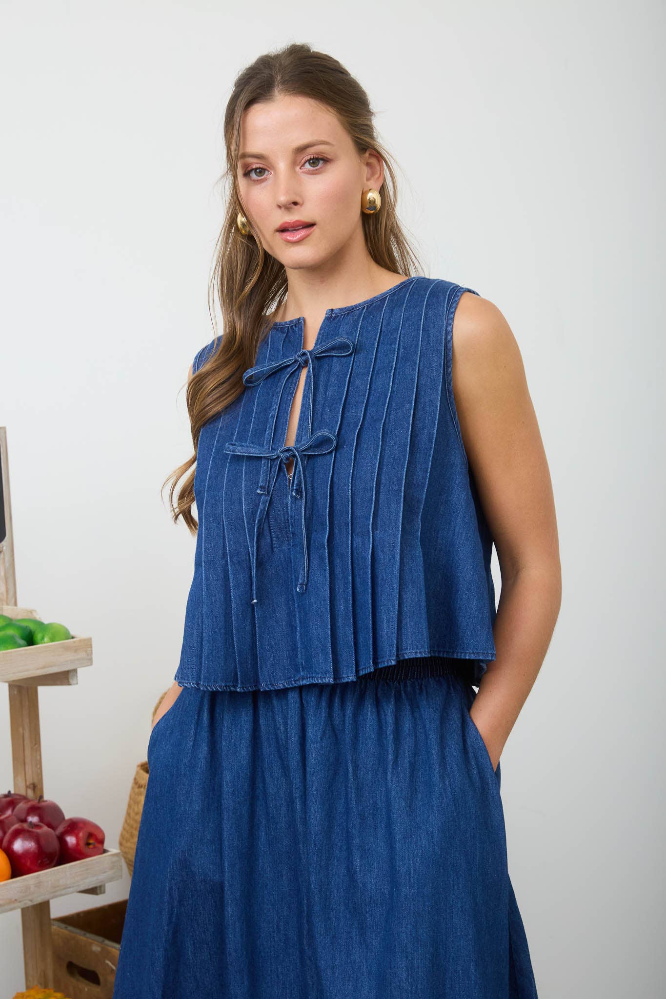 Regina Denim Top