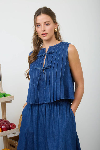 Regina Denim Top