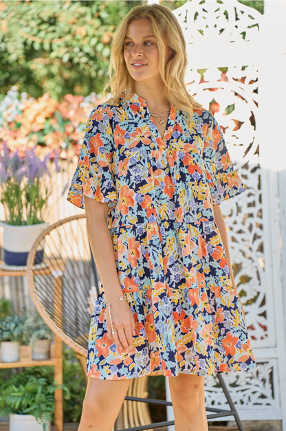 NAVY FLORAL MINI